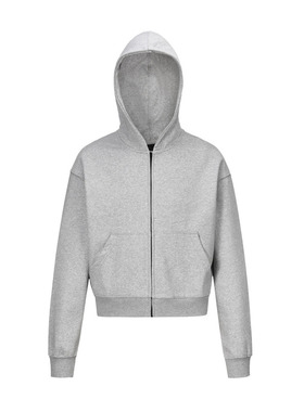 F383 2024灰色cleanfit卫衣男女款连帽基础纯色短款帽衫百搭情侣