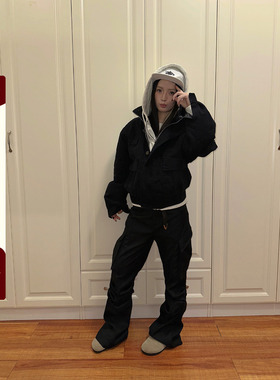 F383 2025美式复古vingate卡其色工装夹克男女秋季宽松哈灵顿外套