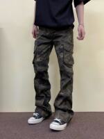 F383 2026AW Original American retro camouflage multi-pocket slimming cargo pants, hip-hop straight leg slimming thumbnail 6