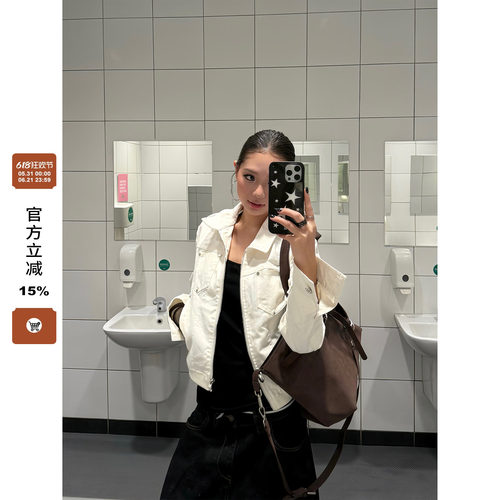 F383美式复古铆钉短款夹克