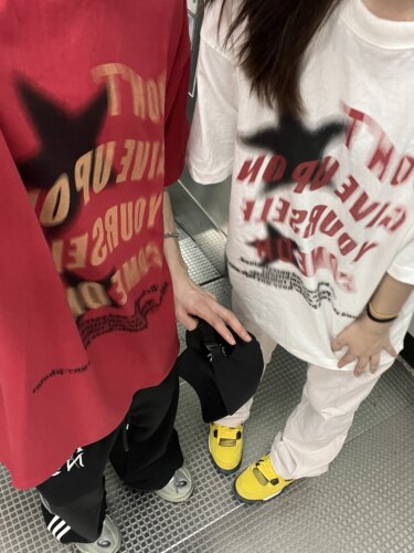 短袖美式常规星星棉男女