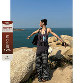 F383 蛇年字母印花设计休闲显瘦女 新款 2025美式 复古百搭背心夏季