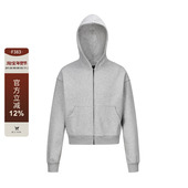 F383 百搭情侣 帽衫 2024灰色cleanfit卫衣男女款 连帽基础纯色短款
