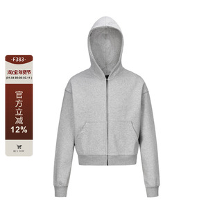 F383 2024灰色cleanfit卫衣男女款连帽基础纯色短款帽衫百搭情侣