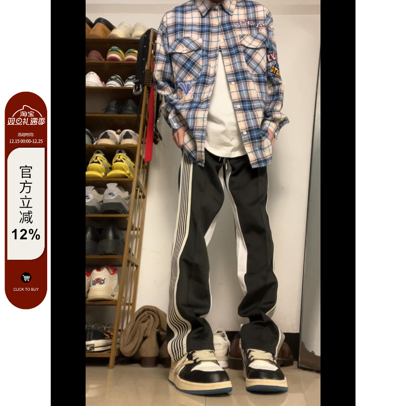 F383长裤男女同款条纹休闲裤