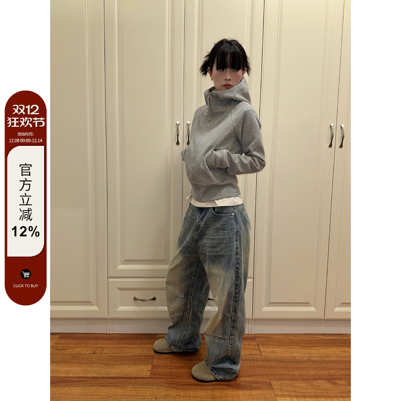 【F383】修身短款卫衣