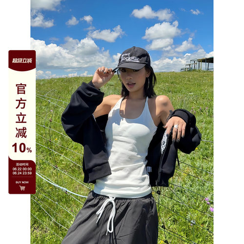 F383美式复古修身显瘦背心