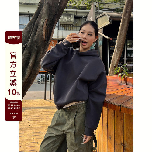 【F383】纯色cleanfit卫衣