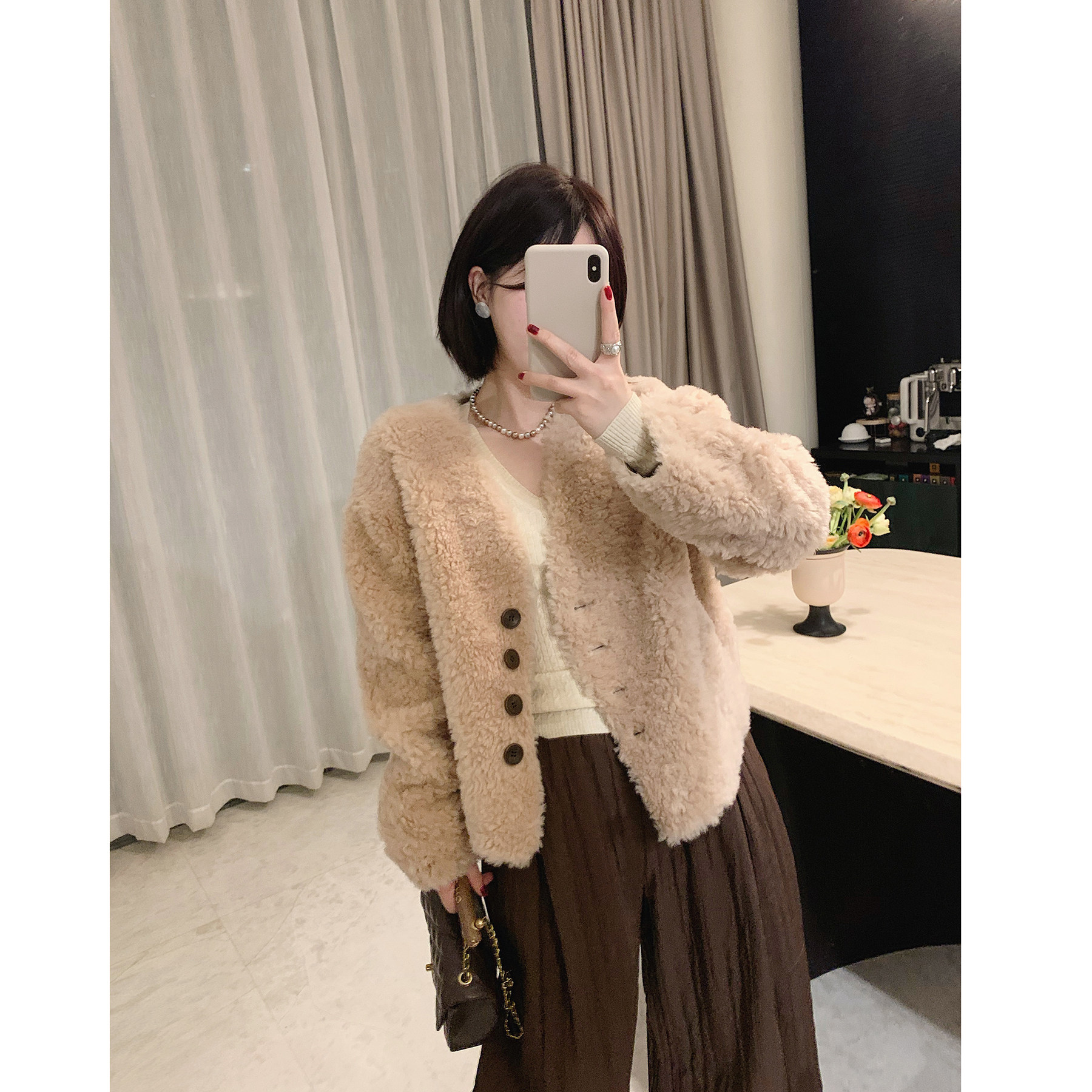 misslady羊羔毛绒皮毛一体外套女高级气质短款名媛风法式显瘦温柔,女装/女士精品,短外套,淘宝优惠券,粉丝福利购,淘宝优惠卷