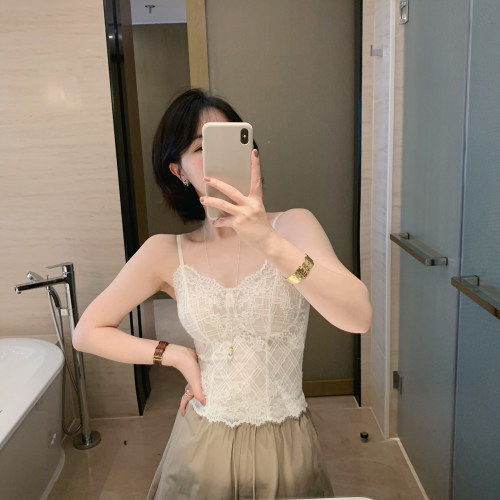 好美复古蕾丝背心（带胸垫）