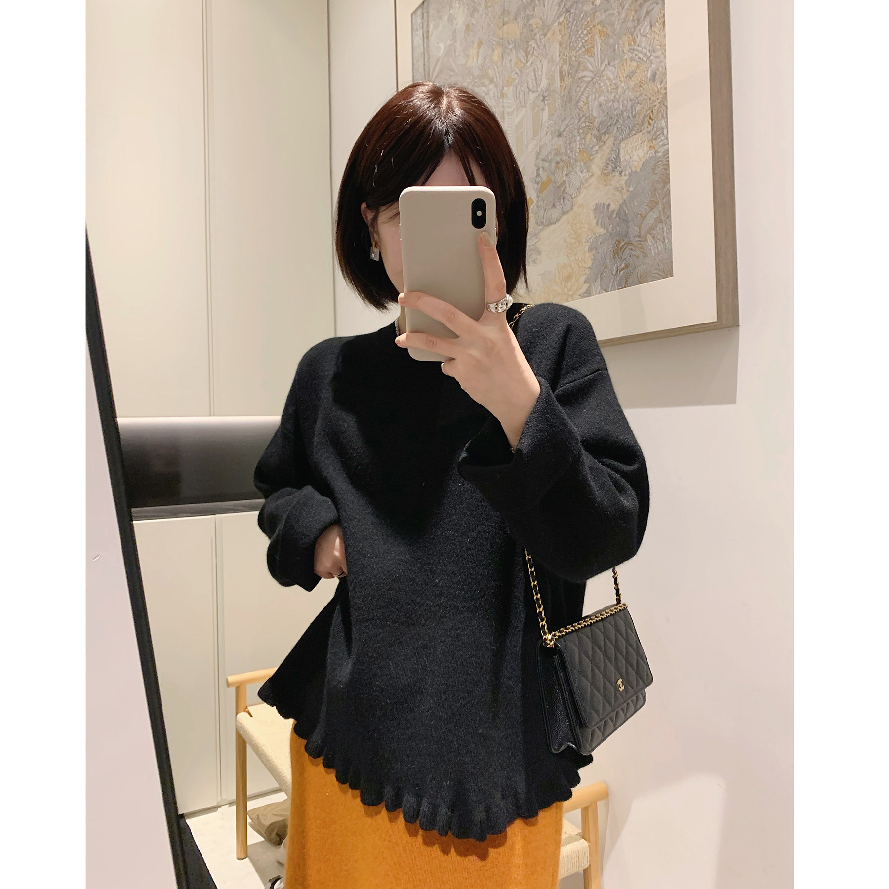 misslady荷叶边背后纽扣羊毛成分毛衣女上衣2025年新款慵懒女人味,女装/女士精品,毛衣,淘宝优惠券,粉丝福利购,淘宝优惠卷