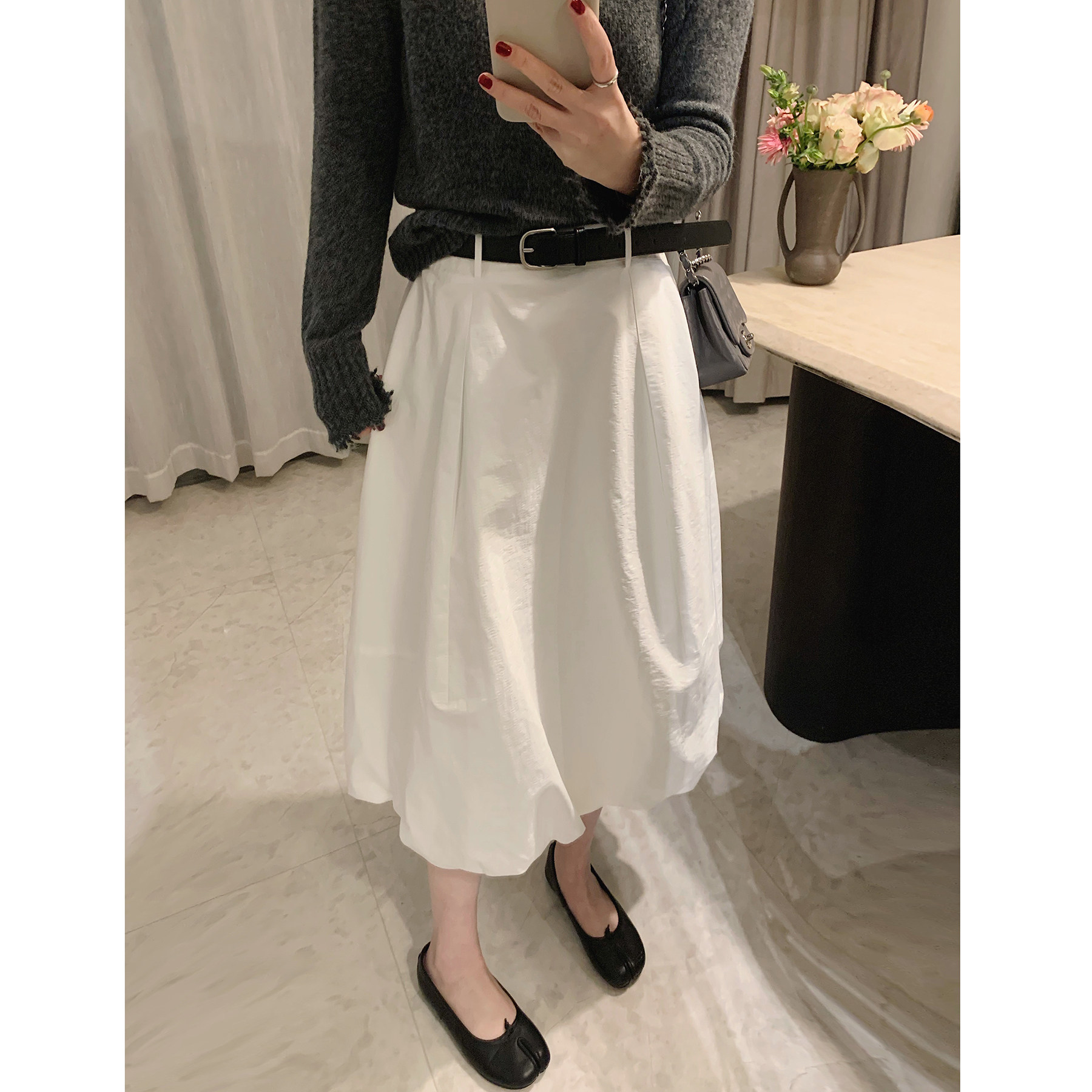 misslady腰带灯笼半身裙女高腰蓬蓬裙遮胯显瘦中长款春新款小个子,女装/女士精品,半身裙,淘宝优惠券,粉丝福利购,淘宝优惠卷