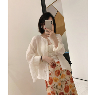 misslady质感挺阔纯色衬衫上衣开衫女防晒衣韩系通勤气质显瘦简约