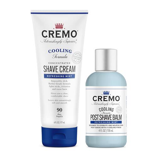 现货 美国CREMO剃须膏须后乳滋润修复补水保湿深层润肤清凉薄荷