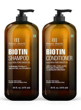 美国直邮Botanic Hearth生物素洗发水含生姜油角蛋白防脱发增发