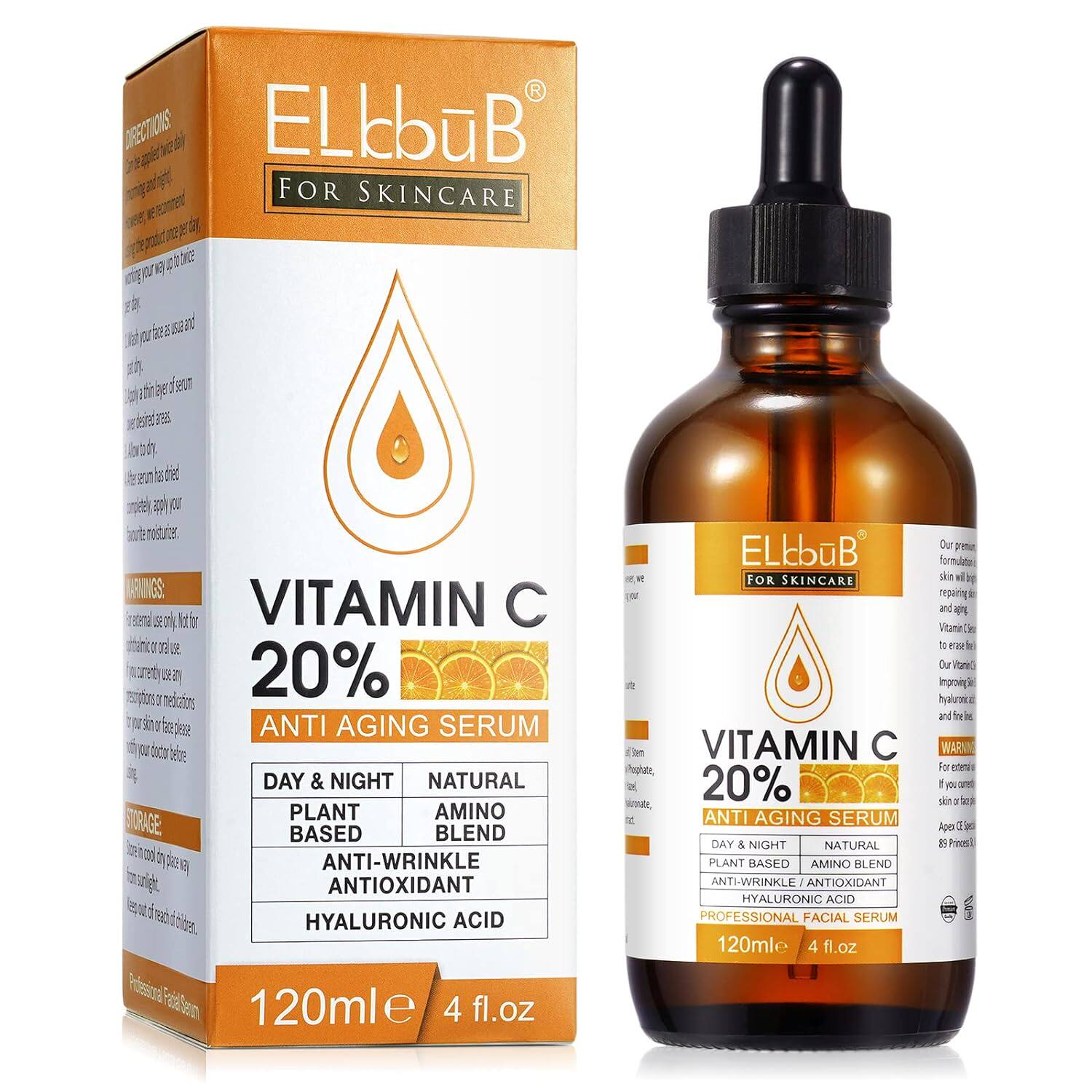 现货 美国原装ELBBUB面部VC视黄醇玻尿酸抗衰老抗皱蛋白精华