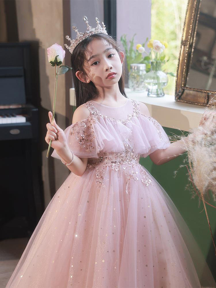 花童高档礼服生日公主裙女童主持人走秀钢琴演出小女孩蓬蓬裙春夏