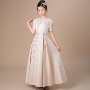 儿童优雅气质高端生日花童大码礼服女童钢琴考级领唱演奏主持长裙