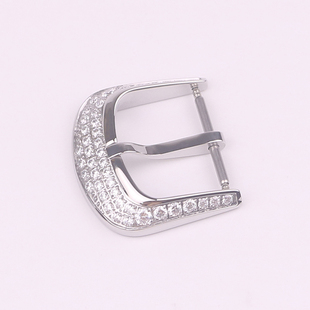 龍腾钟表配件 代用FM法兰克穆勒皮带款镶钻针扣表扣 316精钢亮光