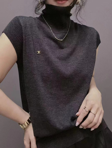 衣唯硕87092新款高领小金标超细羊毛宽边包袖打底衫针织衫女