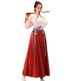 汉服女中国风套装学生汉元素改良襦裙侠女风日常古装古风女装春夏