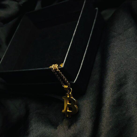 钛钢项链大饼字母b项链