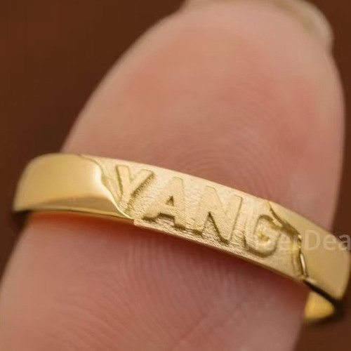 姓名戒指石膏磨具情侣对戒时尚轻奢气质款金银铜首饰diy倒模通用