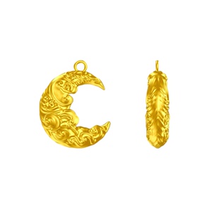 新款祥云月亮吊坠黄金石膏模具黄金银首饰居家打金石膏模具