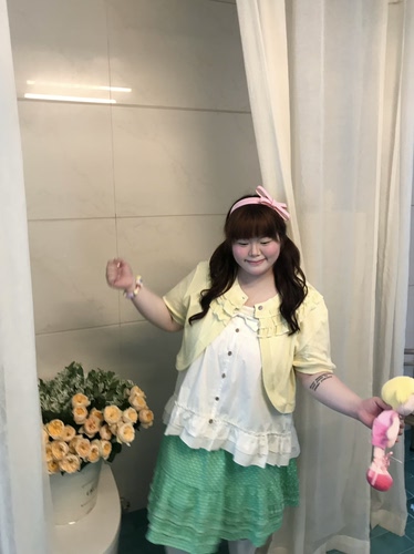 柠柠霏苒/桃气酥自制古早大码花边短袖针织夏季开衫甜美百搭外套