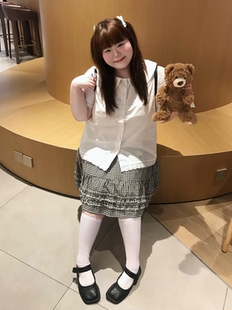 奶芙绵绵/桃气酥大码白色衬衫女短袖娃娃领甜美百搭温柔显瘦上衣