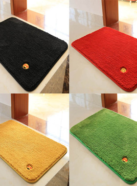 金黄色门口进门地垫门垫绿色浴室吸水地毯大红色喜庆防滑脚垫黑色