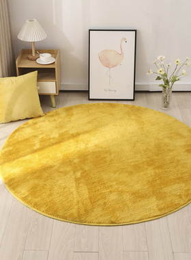 金黄色圆形地毯电脑转椅吊篮拍照地垫现代简约家用幼儿园游戏坐垫