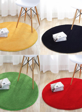 金黄色圆形地毯电脑转椅吊篮红色拍照地垫草坪绿色防滑幼儿园垫子