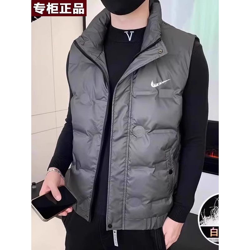 奥莱官方旗舰店唯品会品牌羽绒马甲男生秋冬季休闲纯色保暖背心青