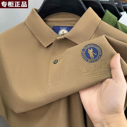 鄂尔多斯市跨境夏季新款老年男士短袖翻领T恤商务休闲轻薄男士pol