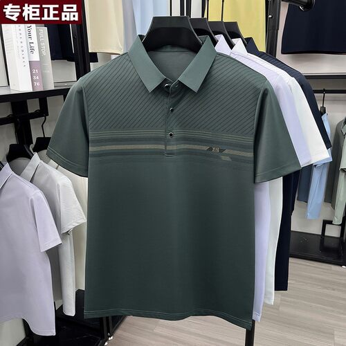 鄂尔多斯市夏季新款男士冰丝POLO衫翻领短袖t恤中年宽松爸爸装体