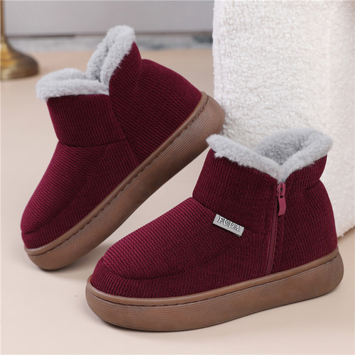 冬季男女款保暖棉鞋拉链款牛筋底