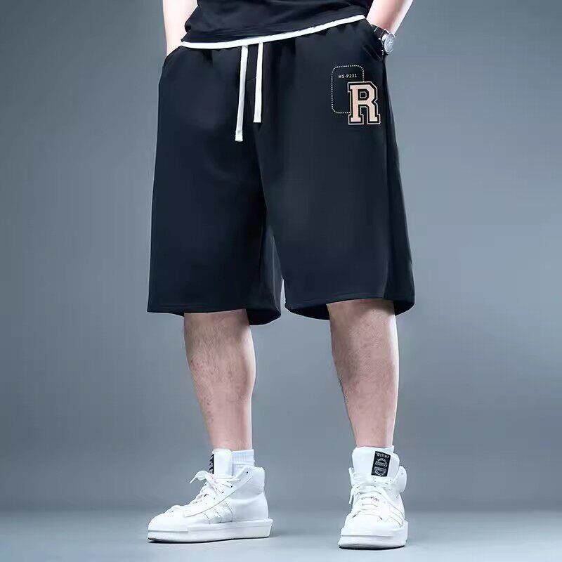 香港潮牌大码短裤男夏季2025新款胖子男装宽松休闲男士男款运动裤