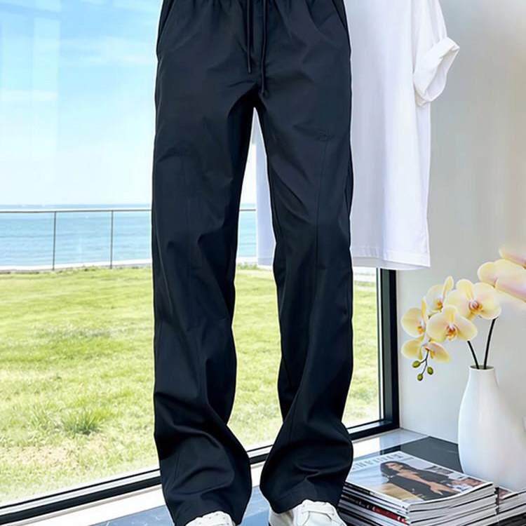 潮牌美式直筒裤子男款夏季轻薄冰丝速干运动裤户外尼龙修身冲锋裤