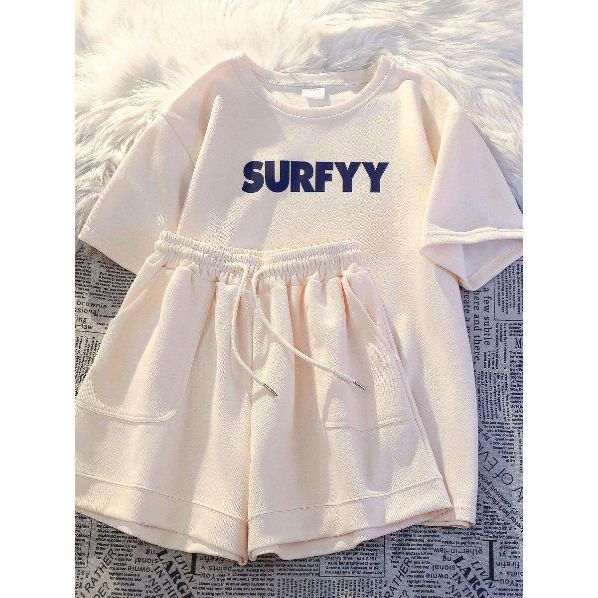 潮牌休闲运动服套装女2026夏季新款时尚小个子宽松短袖短裤两件套