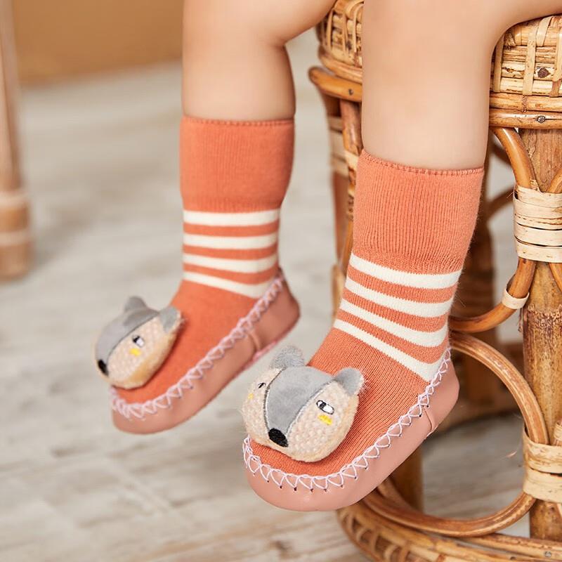 SKALAK地板袜宝宝秋冬加厚婴儿学步袜防滑透气软底0-6月1-3岁学步