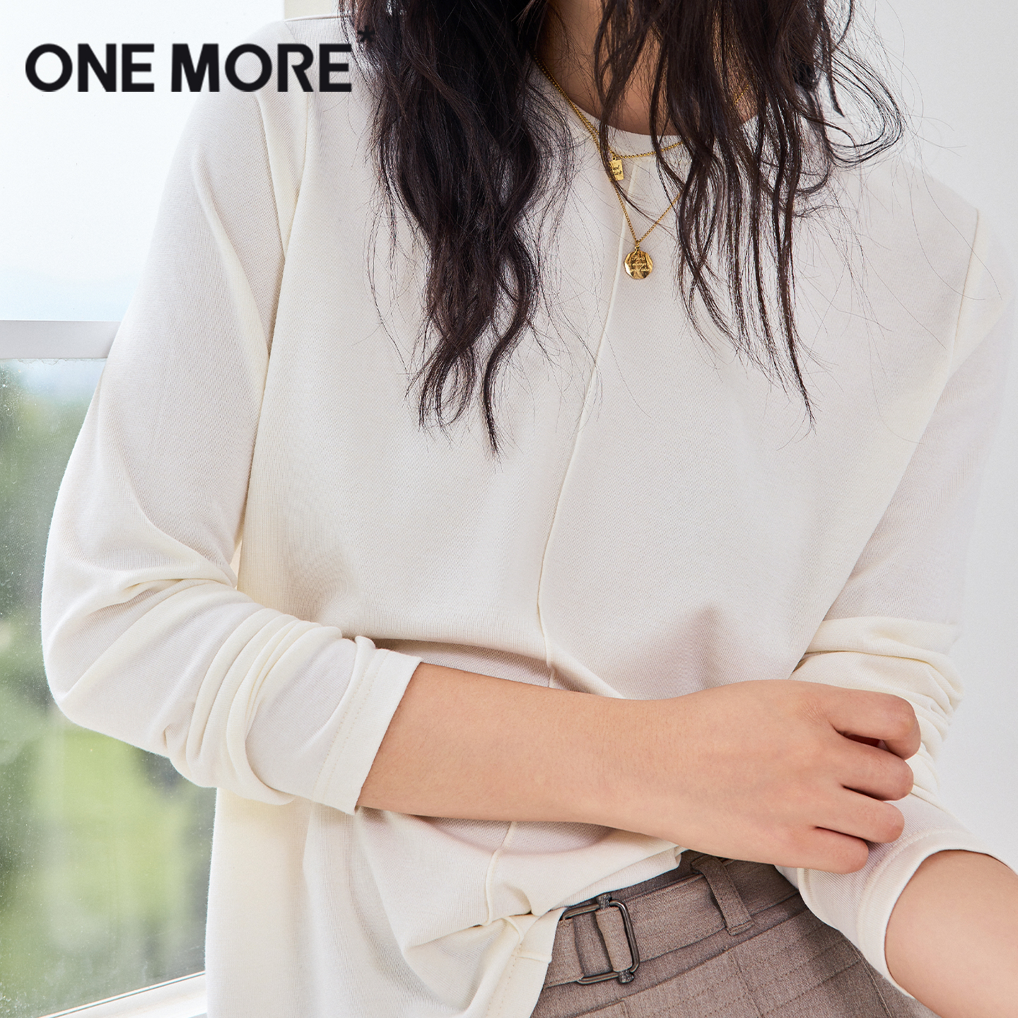 莱赛尔天丝长袖t恤女秋2025新款