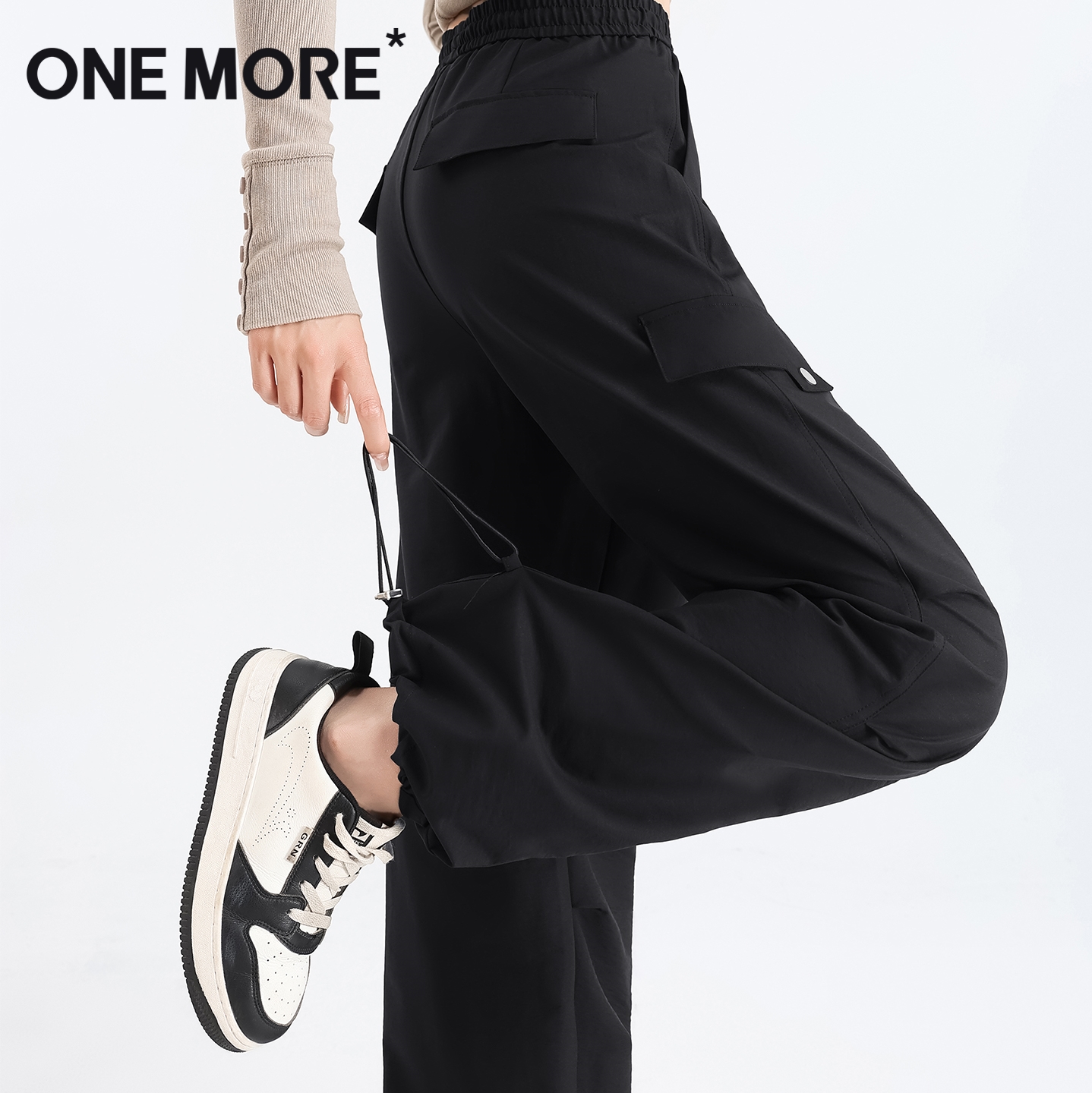 onemore假口袋伞兵裤女2025新款