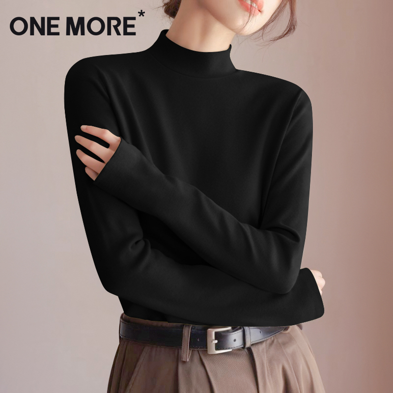 半高领双面磨毛打底衫女内搭上衣