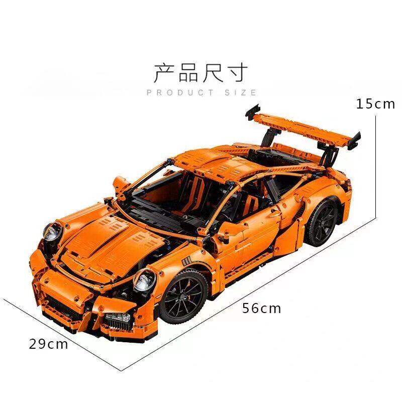 跑车保时捷911GT3RS机械组积木拼装模型男孩子高难度玩具生日礼物