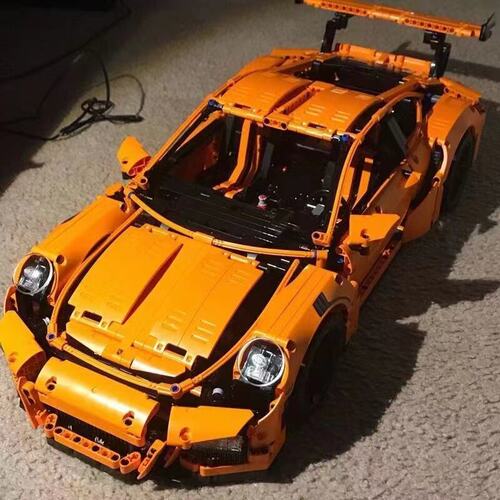 保时捷911GT3RS拼装积木模型跑车机械组男孩子高难度玩具生日礼物