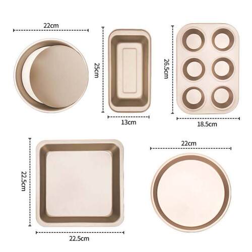 5pcs non stick carbon steel bottom cake tool baking tool set