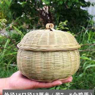 厂销朵勤茶叶罐竹编收纳盒有盖 家用竹制品带盖子竹篮 围棋篮手品