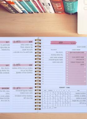 undated A5 Daily Weekly Planner Agenda Notebook Weekly Goal0
