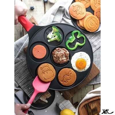 Seven-hole Egg Pot Multi-function Wheel Pancake Pan Small